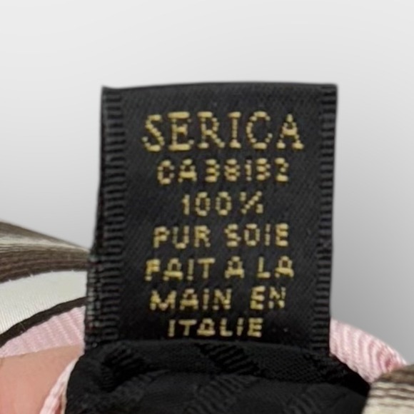 Serica Italy Striped 100% Silk Tie Handmade Classic 3.5 x 60 - Elegant Necktie - Picture 6 of 6